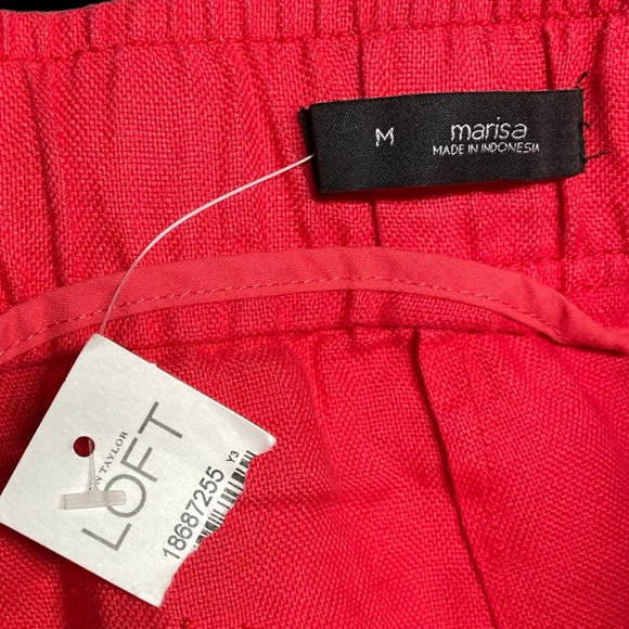 LOFT Venetian Red M Marisa Wide Leg Linen Pants - Picture 6 of 9